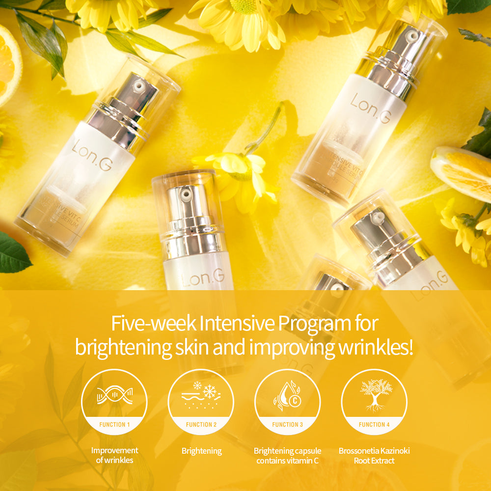 Bộ sản phẩm K-Beauty Lon.G Intensive Vit C Ampoule Serum 5 tuần 7.3g*5 sản phẩm 